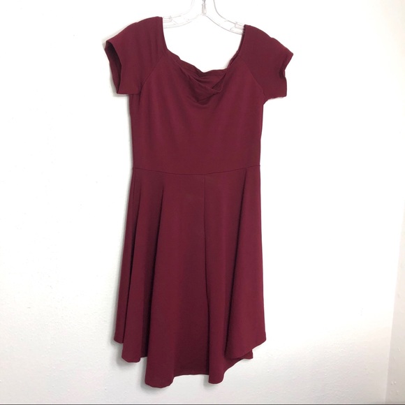 Sarin Mathews Red Fit Flare Hi Low Dress L - Picture 2 of 6